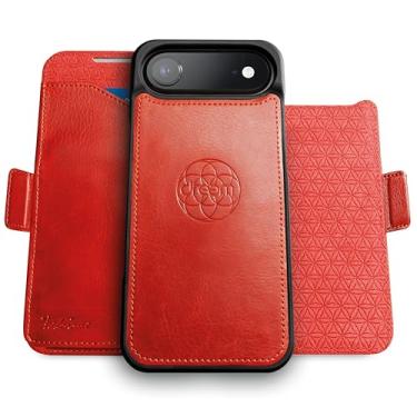 Imagem de Dreem for iPhone 17 Air Case Wallet, Revolutionary Phone Stand, Vegan Leather, MagSafe-Fit, Magnetic Detachable Flip Cover, RFID Blocking Card Holder, Gift-Box [Fibonacci:Red]