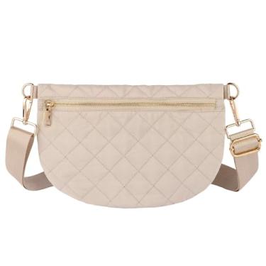 Imagem de Ahdoma Bolsas transversais para mulheres, bolsas transversais acolchoadas, puffer, puffy, bolsa de cinto, pochete para mulheres, presente, Sandy, 12 inches x 8 inches x 1.2 inches