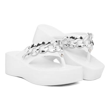 Imagem de Sandálias feminina Feminino Plataforma Salto Super Leve e Macio em EVA plataforma tamancos feminino sandalia rasteirinha feminina sandálias feminina (Branco, BR, Adulto, Faixa Numérico, 35, 36)