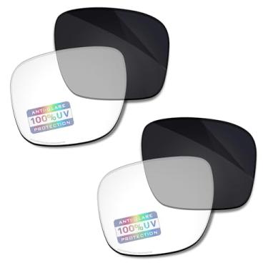 Imagem de Bowyer 2 pares de lentes de reposição femininas de alta definição compatíveis com óculos inteligentes Ray-Ban Meta Wayfarer RW4006 50 mm - Eclipse Grey Photochromic *2