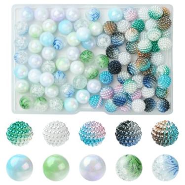 Imagem de MakemadeDIY 200 peças imitação de pérolas e contas de Bayberry para fazer pulseiras 10 mm bola de discoteca redonda colorida solta contas de acrílico suprimentos de artesanato para decoração de casa