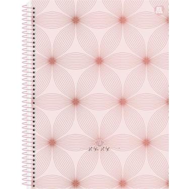 Imagem de Caderno Univeritário Animativa, 10 Matérias, Capa Dura - Hot Stamping, Rosa Rose, 160 Folhas, Pacote com 4 Unidades