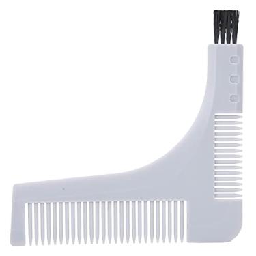 Imagem de Zhjvihx Pente Modelador de Barba, Modelador de Barba, Formato Exclusivo para Aparar a Linha do Cabelo Facial para Sua (Cinza)