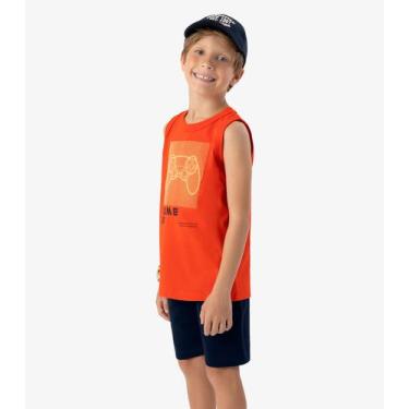 Imagem de Conjunto Infantil Machão com Bermuda Rovi Kids Laranja - Rovitex Kids,