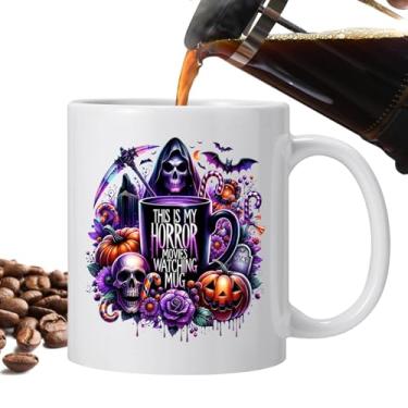 Imagem de caneca de café o Dia das Bruxas, canecas cerâmicas do Dia das Bruxas,Copo de leite assustador 12 onças | Canecas de cacau quente de cerâmica Copos góticos para café, chá e bebidas