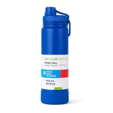Imagem de Garrafa Térmica de Água Inox 800ml com Alça e Bico Esportivo, Resistente, Portátil e Ideal para Academia, Viagens e Uso Diário (Azul)