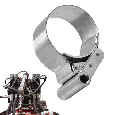 Imagem de Chave giratória pequena antiderrapante para filtro de óleo, chave giratória para filtro de óleo - Ferramenta ajustável de remoção de filtro de água de carro | Chave de carcaça de filtro de água de met