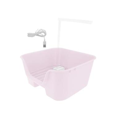 Imagem de Fxzqgnh Banheira Automática para Pássaros com Bomba USB, Chuveiro para Papagaios, Banheira para Pássaros de Pequeno, Médio E Grande Porte, Como Calopsitas E C, Rosa