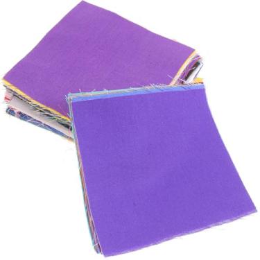 Imagem de 100 peças quadrados de tecido pré-cortado 10 x 10 cm folhas de tecido acolchoado para costura e materiais de artesanato, peças de pano de retalho DIY em 50 cores sólidas adequadas para projetos de