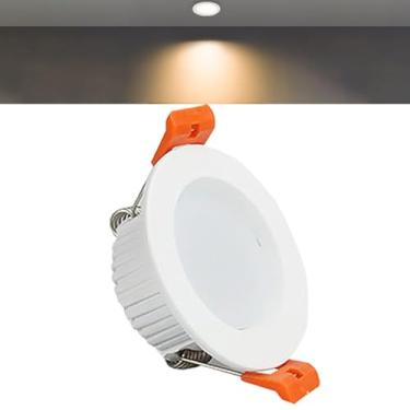 Imagem de TTiiLoe Holofotes de teto embutidos de LED redondos de 3 W, luz de teto ultrafina branca quente 3000K, corte Φ50-55 mm, AC110-240V Downlights para corredor escadas, 1 pacote com 1