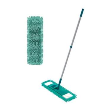 Imagem de Vassoura Rodo Mop Flat Chenille Giratório 360 circ - Cabo Telescópico Ajustável, Limpeza a Seco e Molhado, Ideal para Pisos, Paredes e Vidros
