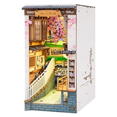 Imagem de Rolife Kit DIY Book Nook quebra-cabeça 3D de madeira para adultos 22 cm decoração interna com kit de casa de bonecas em miniatura de LED, artesanato de diorama, passatempos, presentes para meninos e