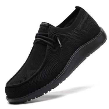 Imagem de ITAZERO Sapatos masculinos extra largos – 4E a 5E bico largo para homens 2GG largura larga pés inchados – Mocassins masculinos e slip-ons com palmilha de suporte de arco para fascite plantar, 02 Todo