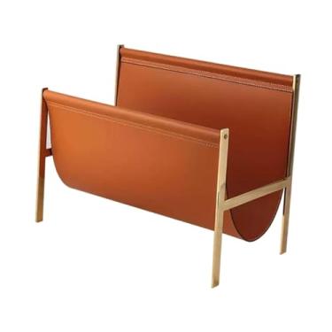 Imagem de IEUDNS Porta-revistas, expositor decorativo para casa, moderno, para jornais, ideal para mesa ou sala de estar, Laranja