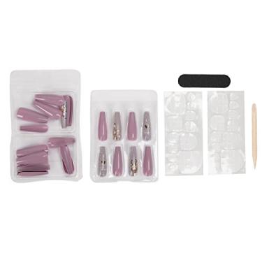 Imagem de Adesivos para arte em unhas Unhas falsas de plástico com cola Cobertura completa Adesivos decorativos para unhas estilo Natal DIY para festas festivas, bailes, 30 peças de (0070 LJ05)