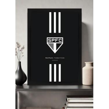 Imagem de Quadro São Paulo FC com Vidro e Moldura Preta Tam:A4 - Spark Loja