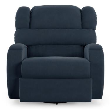 Imagem de Poltrona Do Papai Reclinável Napoli Glider Giratória Massagem Veludo Azul Fh1