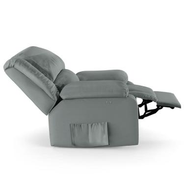 Imagem de Poltrona Do Papai Reclinável Melim Power Touch Pu Cinza Fh1 - D'rossi