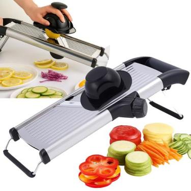 Imagem de Mandolin Fatiador Cortador Ralador De Legumes E Verduras Todo De Inox 