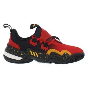 Imagem de adidas Tênis masculino Trae Young 1, Vermelho vívido/Team Colleg Gold/Core Black-Red, 10 Women/9 Men