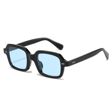 Imagem de Óculos de Sol Punk Rivets Masculino UV400 Jelly Color Feminino para Esportes ao Ar Livre, Corrida e Ciclismo, Preto e Azul