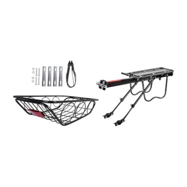 Imagem de KiBcsLic Cesto traseiro para bicicleta, organizador de bagagem, grande capacidade, com suporte, elegante cesto para transportar cães e guardar objetos durante, O Shaped