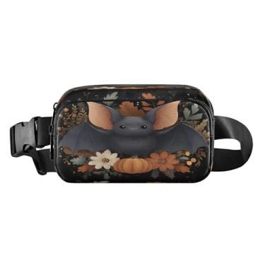 Imagem de CEBUGI Pochetes de caminhada para homens e mulheres, estilo morcego de Halloween, moderno, resistente à água, com cinto ajustável para treino, viagem, corrida