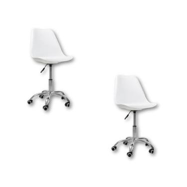 Imagem de Cadeira Office Base Cromada com Rodízio Giratória Saarinen - Oficial W