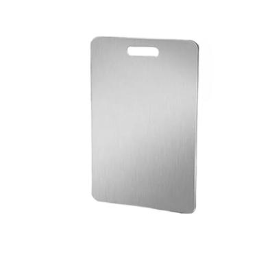 Imagem de Tábua de Corte Profissional em Aço Inoxidável 304 Antibacteriana AntiMofo Para Carne Legumes Churrasco Cozinha(Grande)