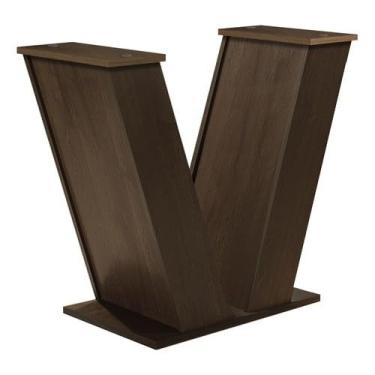 Imagem de Pé de Mesa MDF Formato V Para Tampos 120 a 160cm – Base Firme Cozinha Sala Jantar (CHOCOLATE)