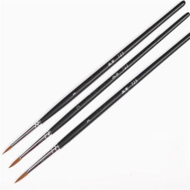 Imagem de 537/725/860/729 Series Flat & Round Detail Paint Brush Set - Professional Nylon Brushes for Model Kits, Miniatures, Acrylic & Oil Paints - Precision Detailing & Shading Tools (725-1#+2#+3#(3PCS))