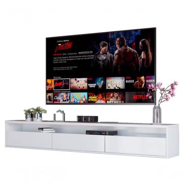 Imagem de Rack Suspenso Para Tv Life 1.36 Branco Acetinado - Móveisaqui