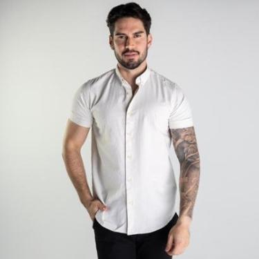 Imagem de Camisa Reserva Manga Curta Oxford Off White-Masculino