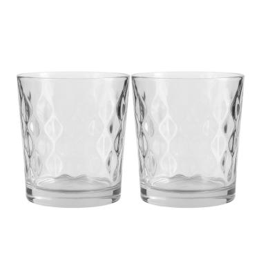 Imagem de Jogo 2 Copo De Vidro Transparente Para Whisky Diamond 360ml Em Casa Tem