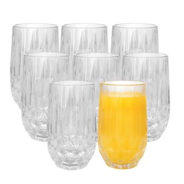 Imagem de Jogo 8 Copo Alto De Vidro Para água Suco Transparente Galway 350ml Wolff