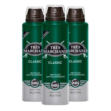 Imagem de Kit Desodorante Aerosol Très Marchand Classic 150ml - 3 Unidades