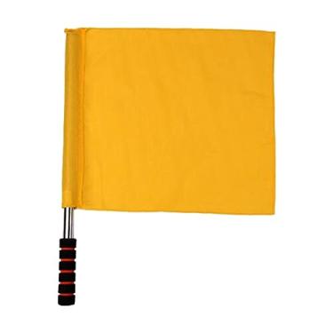 Imagem de #N/a Bandeira de segurança de trânsito para árbitro, durável, portátil, bandeira de sinal, bandeira de mão para jogos de campo de vôlei, futebol, hóquei, AMARELO