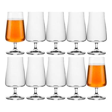 Imagem de Jogo 10 Taça de Cerveja Chopp Bohemia Cristal Ecológico Titanium Alex 