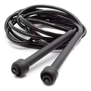 Imagem de Corda de Pular com Cabo Ergonômico, Cross Training, 285 cm, Preta, Flexível
