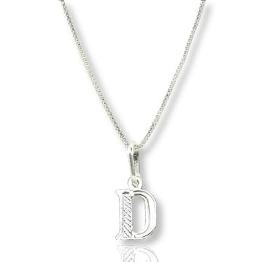 Imagem de Colar Corrente Veneziana Pingente Letra Inicial Nome Prata (D)