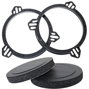 Imagem de Fiegromech Adaptador espaçador de alto-falante de carro com kit de anel de espuma, junta de alto-falante universal para porta traseira sólida de 16,5 polegadas compatível com Toyota Camry Corolla RAV4