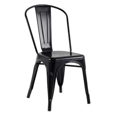 Imagem de Kit Com 6 Cadeiras Tolix Iron Design Industrial Reforçado Empilháveis Preto Semi-brilho