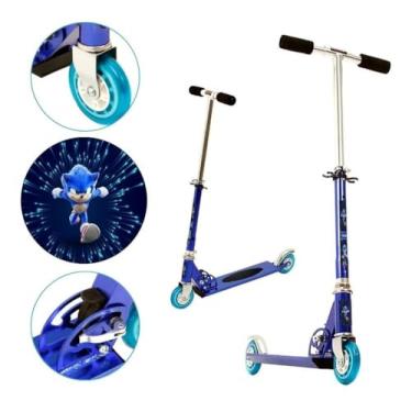 Imagem de Patinete Sonic Sega 2 Rodas Infantil Azul de Alumínio