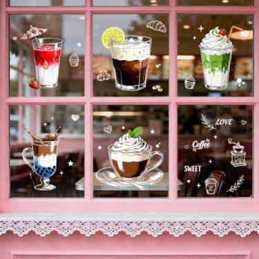 Imagem de ANATTASOUL Adesivos de janela estática para sucos, 1 folha de decalques reutilizáveis para vidro, adesivo de janela dupla face removível de 120 cm x 30 cm para decoração de quarto, escritório, casa