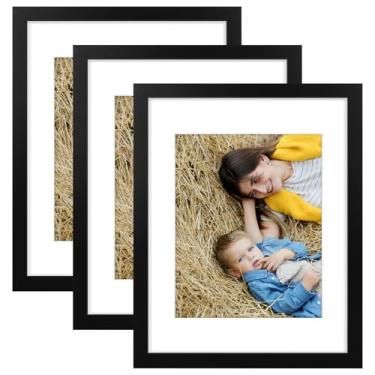 Imagem de Golden State Art, Porta-retrato 28 x 35 cm, pacote com 3, fosco, 20 x 25 cm, com acrílico, conjunto de molduras para galeria, montagem na parede (preto, pacote com 3)