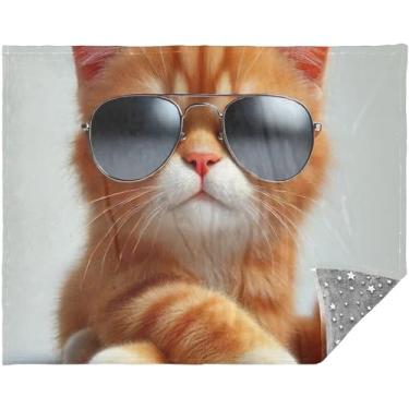 Imagem de TSENQUE Cobertores personalizados de gato gatinho fofo para sofá ao ar livre presentes de viagem mulheres adultos 177,8 cm x 139,7 cm cobertores estéticos quentes