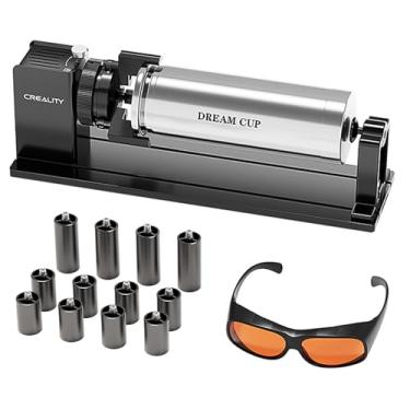 Imagem de Creality Rolo rotativo a laser Pro para gravador a laser Falcon A1, adequado para gravação de objetos cilíndricos, kit rotativo com elevação M6 para Falcon A1, óculos profissionais