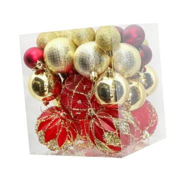 Imagem de Nishiyuenyi Conjunto de 36 Enfeites de Natal para Pendurar Na árvore, Bolas Decorativas, Pingentes E Enfeites para, Porta, Guirlanda de Natal E Janela, Ouro Vermelho, Tamanho real