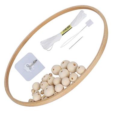 Imagem de GLOGLOW Conjunto de Artesanato de Sinos de Feitos à Mão Kit de Sinos de DIY, Contas de Madeira Enfeites Artesanais para Decoração de Casa Berço Presente de Parede Materiais Feitos à Mão