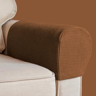 Imagem de Capas para cadeira de apoio de braço, capa elástica para poltrona para sofá para descanso de braço, antiderrapante, elastano, poliéster, capas de braço para sofá, poltrona, protetor de móveis